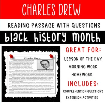 Preview of Charles Drew Reading Comprehension Worksheet