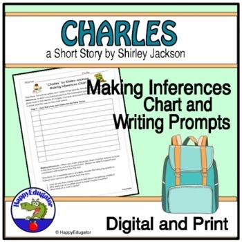 Preview of Charles by Shirley Jackson Making Inferences with Easel Activity