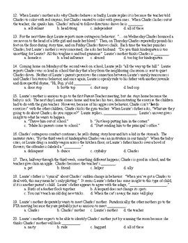 Charles by Shirley Jackson Multiple Choice Quiz & KEY by Lonnie Jones ...