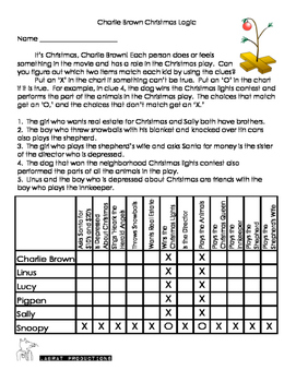Preview of Charlie Brown Christmas Logic Puzzle