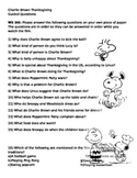 Charlie Brown Thanksgiving Guided Notes and Writing Assignment