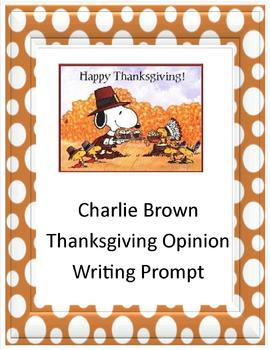 Preview of Charlie Brown Thanksgiving Opinion Paragraph