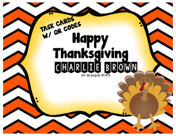 Charlie Brown Thanksgiving Quiz With Qr Codes By Bilingual4ever Tpt
