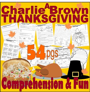 Preview of Charlie Brown Thanksgiving Read Aloud TV Book Companion Reading Comprehension