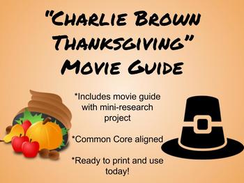 Preview of Charlie Brown Thanksgiving Study Guide-Common Core Aligned for Middle School
