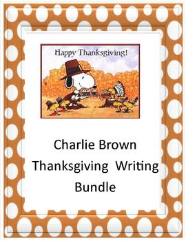 Preview of Charlie Brown Thanksgiving Writing Bundle