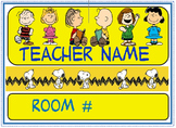 Peanuts Gang Charlie Brown Snoopy classroom sign