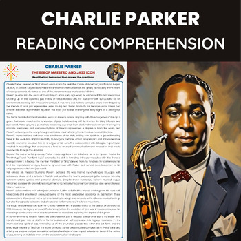 Preview of Charlie Parker Biography for Black History Month |The Bebop Maestro's