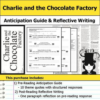 Preview of Charlie and the Chocolate Factory - Anticipation Guide & Reflection