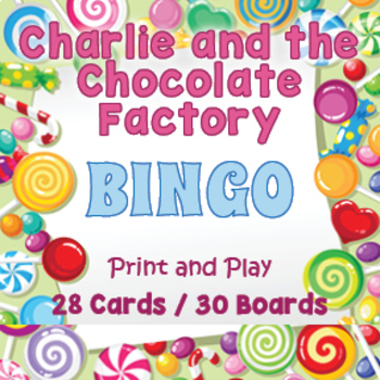 Preview of Charlie and the Chocolate Factory BINGO & Memory Matching Card Game Activity