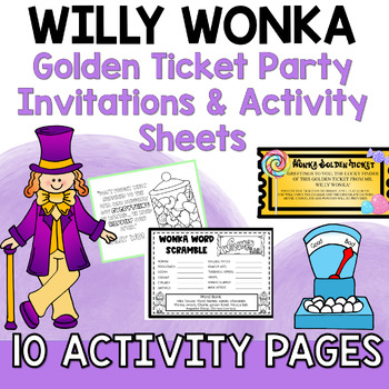 Preview of Charlie and the Chocolate Factory | Willy Wonka | Golden Ticket | Editable