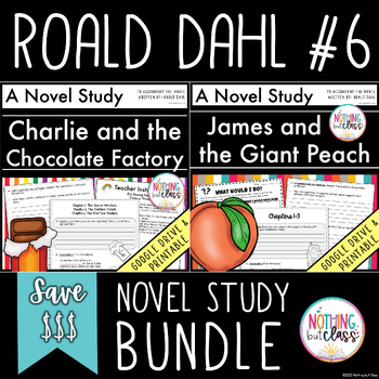 Preview of Charlie and the Chocolate Factory & James and the Giant Peach Novel Study Bundle