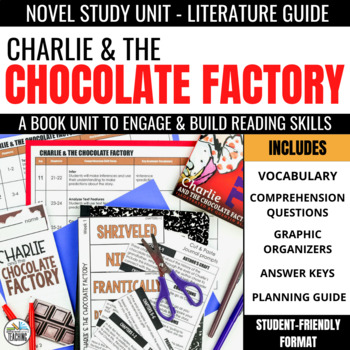 Preview of Charlie & the Chocolate Factory Novel Study Comprehension Questions & Activities