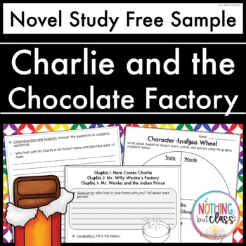 Preview of Charlie and the Chocolate Factory Novel Study FREE Sample