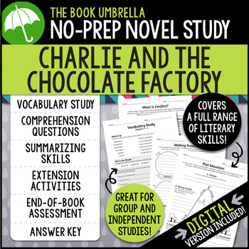 Preview of Charlie and the Chocolate Factory Novel Study { Print & Digital }
