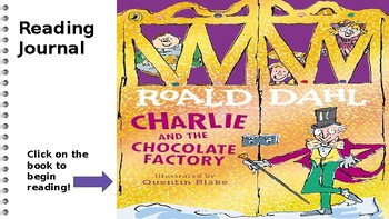 Preview of Charlie and the Chocolate Factory Novel Study Reading Journal