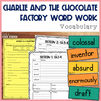 Preview of Charlie and the Chocolate Factory Novel Vocabulary