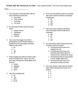 Preview of Charlie and the Chocolate Factory Quizzes - All Chapters with Answer Key