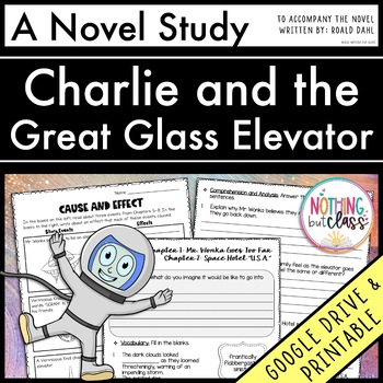 Preview of Charlie and the Great Glass Elevator Novel Study Unit