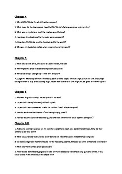 Charlie and the chocolate factory comprehension questions