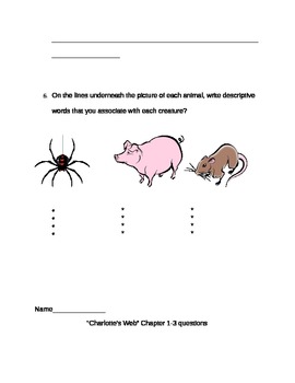 Preview of Charlotes web comprehension unit