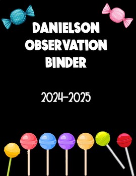 Preview of Charlotte Danielson Binder - Lollipops and Polka Dots Theme with 2022 updates