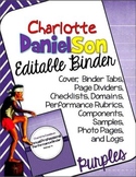 Charlotte Danielson Editable Binder Organizer: Purple Theme