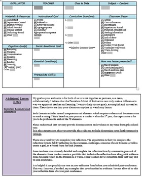 Charlotte Danielson Lesson and Observation Template | TpT
