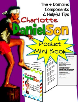 Preview of Charlotte Danielson Mini Pocket Foldable: 4 Domains, Components and Helpful Tips