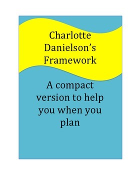 Preview of Charlotte Danielson's Domains for Planning: A Compact Version