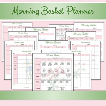 Preview of Charlotte Mason Style Morning Basket Planner