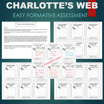 Preview of Charlotte's Web Activity - ENTRANCE AND EXIT SLIP