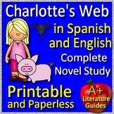 Charlotte's Web Dual Language Spanish AND English Novel Study