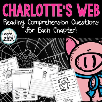 Preview of Charlotte's Web Comprehension Questions for Each Chapter!