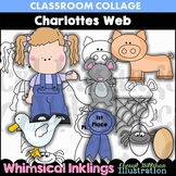 Charlotte's Web Digital Clipart pers/com color and line drawings