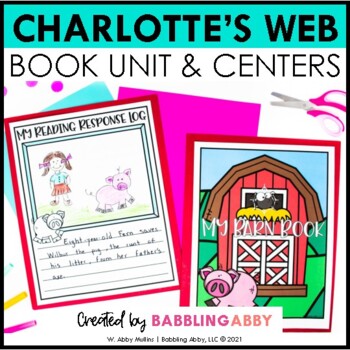 Preview of Charlotte's Web Literacy and Math Activities Reading Comprehension Novel Study