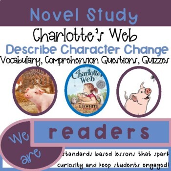 Preview of Charlotte's Web Novel Study - Analyze Character Change