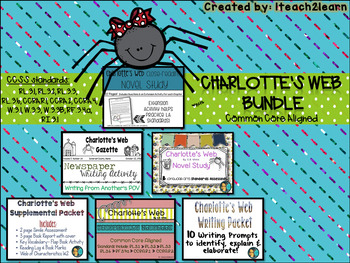 Preview of Charlotte's Web Novel Study - BUNDLE -2nd & 3rd Grade