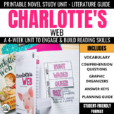 Charlotte's Web Novel Study: Comprehension Questions & Book Activities