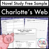 Charlotte's Web Novel Study FREE Sample | Worksheets and A