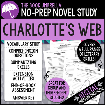 Preview of Charlotte's Web Novel Study { Print & Digital }