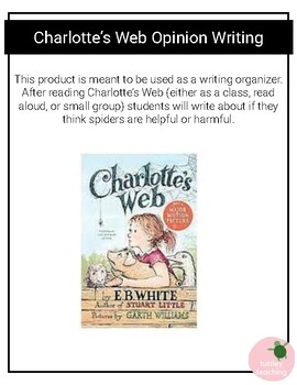 Preview of Charlotte's Web Opinion Writing