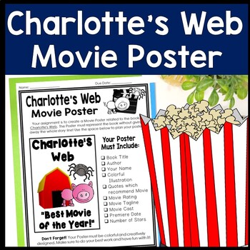 Preview of Charlotte's Web Project | Create a Movie Poster | Charlotte's Web Book Report