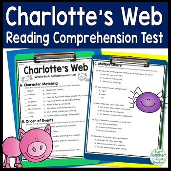Preview of Charlotte's Web Test | 4-Page Charlotte's Web Quiz Assessment with Answer Key