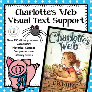 Preview of Charlotte's Web Visual Novel Study with Comprehension Questions and Answers