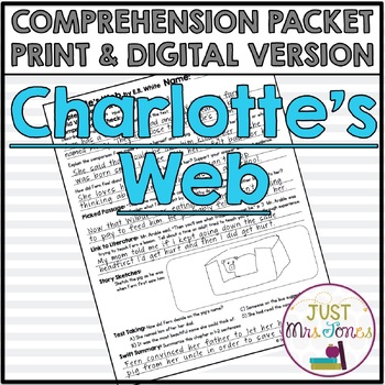 Preview of Charlotte's Web by E.B. White Comprehension Questions