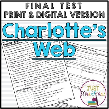 Preview of Charlotte's Web by E.B. White Final Test