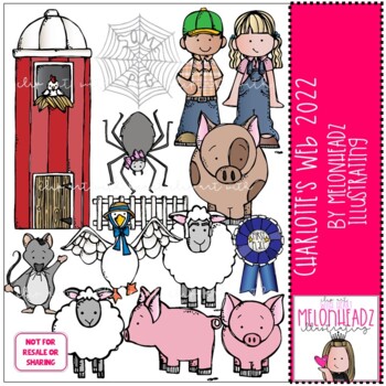 Preview of Charlotte's Web clip art 2022 COMBO PACK by Melonheadz Clipart