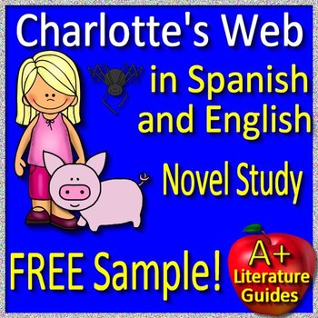 Preview of Charlotte's Web in Spanish and English Dual Language Novel Study