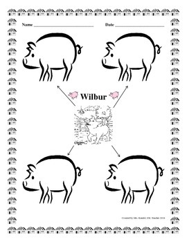 wilbur the pig clipart black